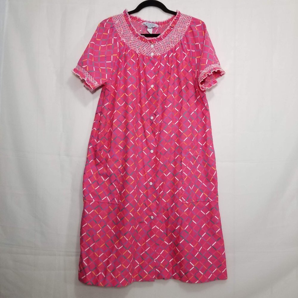 Vintage Jilandre Caftan Housedress Coral Size M - image 1